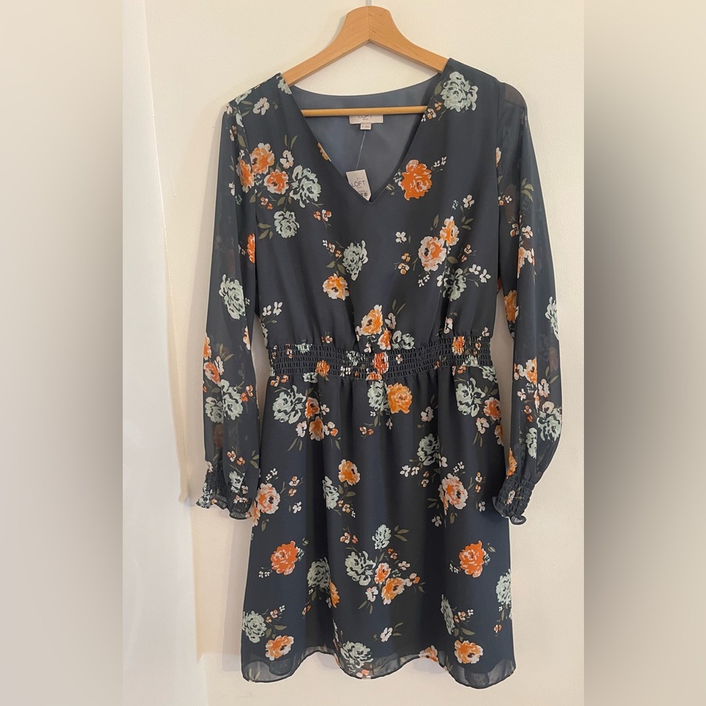LOFT midi floral print dress